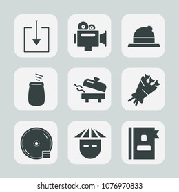 Premium set of fill icons. Such as telephone, business, clothing, disk, water, chinese, people, button, directory, handle, fashion, movie, download, dvd, musical, professional, flower, japanese, lens
