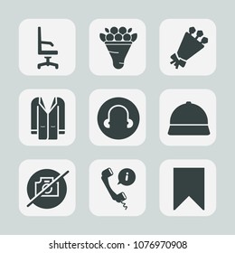 Premium set of fill icons. Such as furniture, photo, coat, outfit, hat, picture, comfortable, floral, white, clothes, fashion, pink, sign, modern, call, decoration, bunch, summer, camera, rose, young