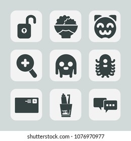 Premium set of fill icons. Such as security, letter, seed, alien, organic, hygiene, dental, grain, safety, food, kitten, space, protection, happy, internet, zoom, pet, bubble, toothpaste, web, fiction