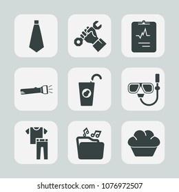 Premium set of fill icons. Such as builder, medical, healthy, summer, medicine, health, juice, mask, sweet, site, tie, sea, shirt, heart, fresh, collection, light, food, doughnut, clothing, necktie