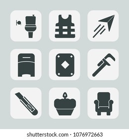 Premium set of fill icons. Such as boat, aviation, aircraft, rescue, air, game, double, fly, flight, chair, industrial, life, toilet, sign, doughnut, washroom, restroom, dessert, tool, poker, sea, wc
