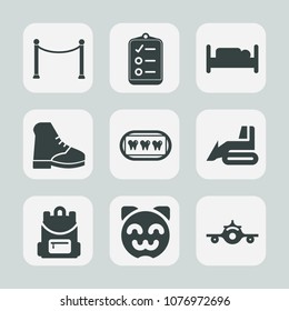 Premium set of fill icons. Such as hotel, house, bedroom, wooden, bulldozer, machinery, home, school, object, departure, double, construction, sign, asian, graphic, furniture, backpack, equipment, bag