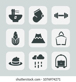Premium set of fill icons. Such as fitness, hotel, fashion, sale, fresh, volcano, noodle, clothes, bowl, landscape, corn, vacation, weather, winter, water, striped, autumn, sock, gym, cuisine, wet, 