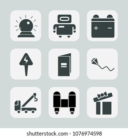 Premium set of fill icons. Such as summer, box, future, gift, holiday, android, technology, craft, fun, energy, cyborg, full, celebration, sign, sky, electric, accident, fantasy, car, brochure, book