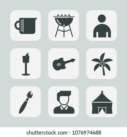 Premium set of fill icons. Such as paint, tent, tool, fire, liquid, circus, holder, male, alcohol, boy, measurement, people, wine, meat, transparent, tropical, musical, grilled, food, man, leaf, water