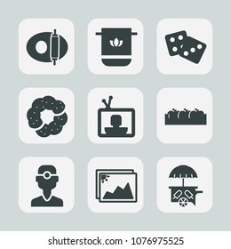 Premium set of fill icons. Such as food, vehicle, dentist, sweet, van, tv, water, textile, picture, dice, cream, white, success, gambling, soft, cotton, pot, casino, dessert, frame, image, towel, box