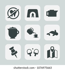 Premium set of fill icons. Such as hygiene, seafood, sign, interior, health, tooth, tea, christmas, room, game, food, hot, mouth, caffeine, location, teapot, fireplace, fish, cafe, closeup, dentist