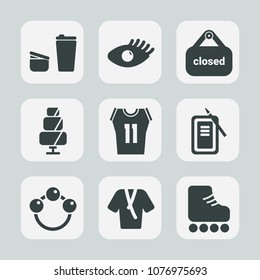 Premium set of fill icons. Such as care, rattle, business, doughnut, store, female, japan, mug, suzuri, leisure, inkstone, child, coffee, banner, beauty, model, infant, sweet, sign, face, skate, game