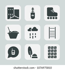 Premium set of fill icons. Such as brush, skating, calligraphy, chocolate, food, noodle, skate, estate, water, white, concept, city, fashion, wet, ink, fun, dessert, architecture, call, construction