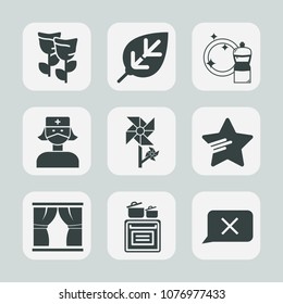 Premium set of fill icons. Such as home, mop, medical, curtain, modern, environment, medicine, leaf, shape, chat, housework, pink, white, spring, sign, foliage, cleaner, forest, closed, food, summer