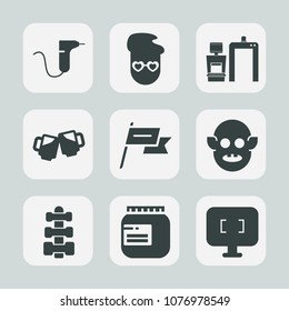 Premium set of fill icons. Such as fiction, wind, bar, medical, beer, art, xray, monster, ufo, tool, graphic, drink, jar, dental, alien, pub, fitness, screen, jam, clinic, fashion, scan, scanner, gym