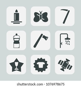 Premium set of fill icons. Such as hammer, space, first, celebration, candle, candlelight, place, beautiful, cleaner, insect, wrench, repair, winner, fire, shirt, orbit, wing, wax, planet, animal, axe