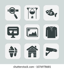 Premium set of fill icons. Such as security, image, business, fireplace, smoke, hot, sea, ice, bonfire, building, house, evening, jacket, warm, estate, flame, cart, optimization, ecommerce, laptop