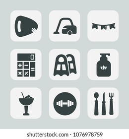 Premium set of fill icons. Such as happy, domestic, carpet, guitar, business, liquid, string, accounting, cocktail, white, spoon, holiday, instrument, music, clean, party, equipment, bottle, knife