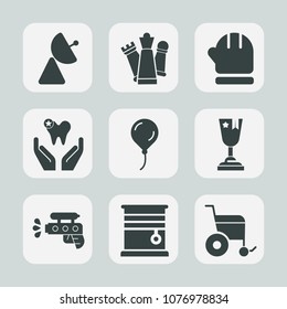 Premium set of fill icons. Such as knight, handicap, birthday, sign, window, gloves, water, piece, award, game, warm, pawn, winner, dentist, network, chess, healthy, king, communication, cold, health