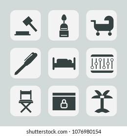 Premium set of fill icons. Such as sweet, dessert, pencil, lock, pram, bakery, seat, law, muffin, nature, child, bed, cake, furniture, internet, kid, lawyer, tropical, food, chocolate, leaf, baby, pen