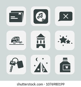 Premium set of fill icons. Such as key, network, note, business, document, care, closed, camper, hygiene, automobile, sound, adventure, summer, dental, night, auto, caravan, outdoor, sign, tower, file