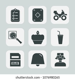 Premium set of fill icons. Such as health, magnifier, extreme, gambling, list, food, care, dirt, notification, sand, save, checklist, find, card, cake, quad, mark, motor, document, sweet, computer