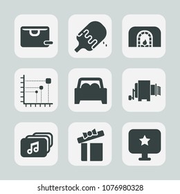 Premium set of fill icons. Such as box, automobile, pasta, information, , room, star, vanilla, fire, sign, cream, holiday, home, graph, sweet, cone, winter, white, ice, automotive, bag, gift, car, buy