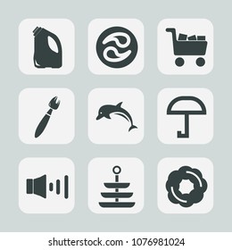 Premium set of fill icons. Such as shop, sign, volume, wildlife, japan, mon, rain, pattern, retail, cake, brush, paintbrush, dolphin, traditional, dinner, commerce, container, paint, sweet, can, tool