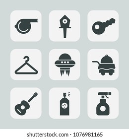Premium set of fill icons. Such as nest, spring, home, space, room, hotel, spaceship, object, birdhouse, white, cloakroom, hanger, nature, spacecraft, wooden, service, referee, sign, coach, bird, bed