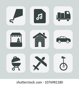 Premium set of fill icons. Such as fun, childhood, grocery, melody, real, building, joy, grill, house, shipping, business, travel, store, sky, food, highway, truck, direction, market, barbecue, fly