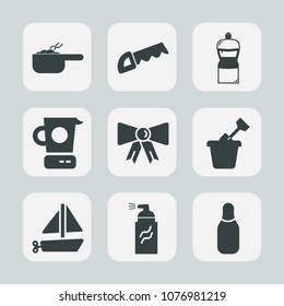 Premium set of fill icons. Such as stew, tool, ship, food, cooking, street, kitchen, ball, bow, dinner, grunge, suit, cone, dish, play, sand, graffiti, healthy, sandbox, summer, sport, bowling, saw