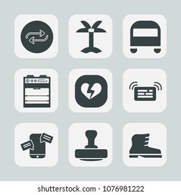 Premium set of fill icons. Such as transportation, replacement, road, substitute, man, vehicle, heart, professional, communication, message, phone, footwear, house, notification, nature, tree, oven