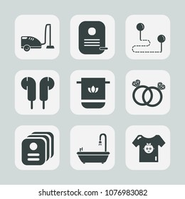 Premium set of fill icons. Such as clothing, wedding, home, destination, bathroom, map, id, housework, romance, domestic, equipment, soft, clothes, identity, sound, child, kid, engagement, appliance