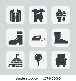 Premium set of fill icons. Such as clothing, baby, celebration, footwear, strawberry, newborn, vanilla, electric, igloo, arctic, dessert, house, person, work, fashion, child, office, cream, business