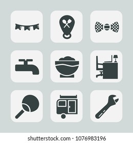 Premium set of fill icons. Such as holiday, business, happy, event, leisure, office, tool, water, flag, coffee, colorful, restaurant, journey, web, location, spanner, sport, party, caravan, work, sign