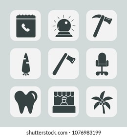 Premium set of fill icons. Such as sign, screwdriver, grocery, chair, business, internet, ripe, food, book, orange, sorcery, tool, equipment, construction, store, dentist, healthy, leaf, fantasy, web