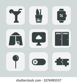 Premium set of fill icons. Such as beverage, screen, touch, tent, turn, toothbrush, cloud, hygiene, nature, martini, drop, mobile, home, deactivate, adventure, glass, map, technology, toothpaste, care