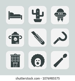 Premium set of fill icons. Such as plant, dinner, holiday, scary, cactus, home, cutter, space, house, real, kitchen, plastic, nature, summer, agriculture, spoon, estate, science, ufo, harvest, farming
