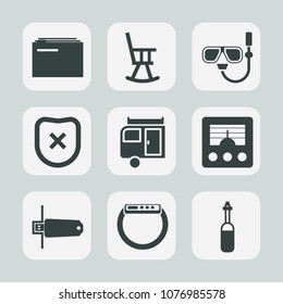 Premium set of fill icons. Such as card, caravan, security, tool, business, furniture, sea, journey, watch, flash, antenna, document, modern, laboratory, wireless, safety, interior, protection, memory