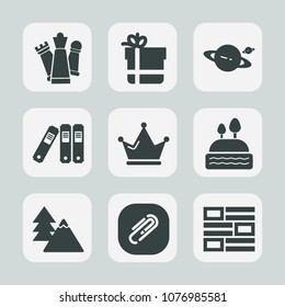Premium set of fill icons. Such as astronomy, play, saturn, cosmos, doughnut, galaxy, chess, sweet, universe, nature, dessert, newspaper, queen, file, package, landscape, clip, paper, royal, holiday