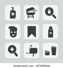 Premium set of fill icons. Such as message, happy, beauty, clothes, glass, box, barbecue, post, zoom, little, joy, drink, cute, grill, coffee, hot, clothing, retro, mail, cup, food, perfume, grilled