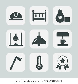 Premium set of fill icons. Such as home, japanese, coffee, construction, safety, thermometer, winner, engineer, light, temperature, bulb, baby, equipment, first, science, food, achievement, hat, bed