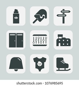 Premium set of fill icons. Such as beauty, product, door, kid, architecture, perfume, aroma, element, city, spray, direction, concept, cone, sport, ice, luxury, open, baby, strawberry, arrow, food