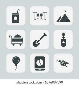 Premium set of fill icons. Such as mascara, service, brush, birthday, food, shovel, rock, decoration, mountain, ice, refreshment, construction, fashion, liquid, black, military, drink, nature, glass