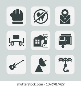 Premium set of fill icons. Such as dentistry, office, winter, dental, map, white, cold, signal, musical, hygiene, season, hat, hook, housework, location, healthy, care, vacation, warm, tooth, cleaner