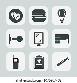 Premium set of fill icons. Such as work, clinic, fast, food, hamburger, street, bean, snack, dental, table, extreme, banner, meat, door, patient, parachuting, house, business, security, sign, dentist