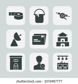 Premium set of fill icons. Such as interior, home, document, delete, color, paint, office, military, bar, house, war, work, background, paper, ball, asia, painter, real, avatar, antenna, tape, weapon