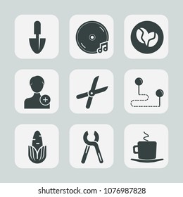 Premium set of fill icons. Such as food, shovel, music, bean, industrial, person, reparation, album, human, pruning, account, equipment, member, audio, manager, repair, garden, tool, position, corn