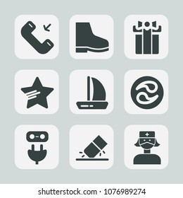 Premium set of fill icons. Such as mon, call, christmas, sport, health, plug, holiday, fashion, kamon, sign, erase, gift, eraser, success, medical, bow, footwear, nurse, outgoing, electricity, ship