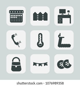 Premium set of fill icons. Such as calendar, cookie, background, wooden, fence, flag, date, bag, notebook, holiday, white, fitness, table, temperature, top, snack, fashion, timetable, celebration, gym