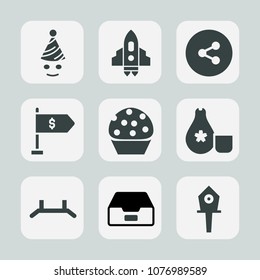 Premium set of fill icons. Such as craft, finance, technology, party, house, folder, business, japanese, rocket, media, cuisine, food, japan, social, birthday, ship, pull, doughnut, internet, document