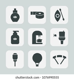 Premium set of fill icons. Such as luxury, kayak, street, espresso, public, parachute, roll, cafe, perfume, drink, beauty, tape, lamp, lantern, canoeing, extreme, bottle, product, toilet, light, aroma