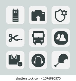 Premium set of fill icons. Such as road, model, group, tool, settings, bus, computer, chicken, team, graphic, fashion, photo, people, security, shirt, communication, phone, reminder, vehicle, cut