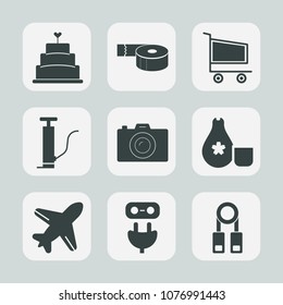 Premium set of fill icons. Such as purchase, japan, travel, sugar, store, market, japanese, plane, training, presentation, pastry, adhesive, trolley, cuisine, electricity, food, office, delicious, pie